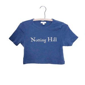Topshop Notting Hill Cropped Tee Navy Blue